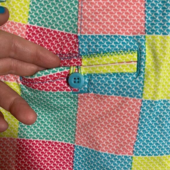 Vineyard Vines Whale Patchwork Every Day Shorts Womens Multicolor Stretch Size 6 - Picture 7 of 12